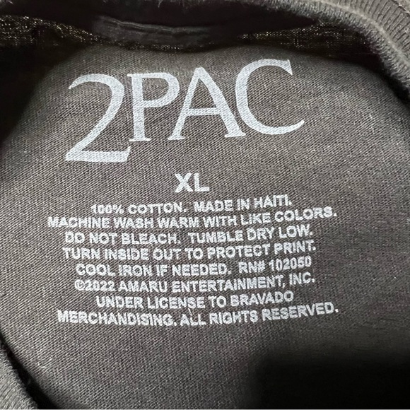 Tupac All Eyez On Me Short Sleeve Graphic T-Shirt in Black Unisex Sz XL - Picture 5 of 5
